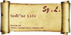 Szász Lili névjegykártya